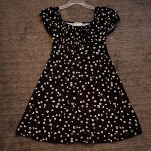 Ultra Flirt Black Floral Casual Dress